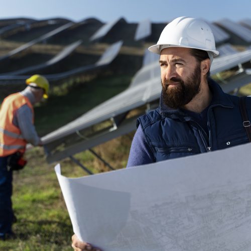 person-near-alternative-energy-plant